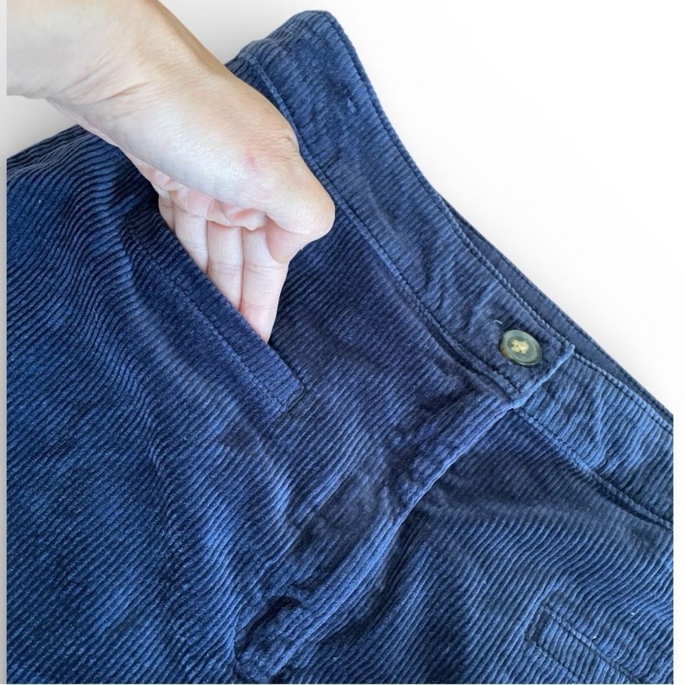 Loft Dark Blue Corduroy mini Skirt Size: 8 - Picture 6 of 6